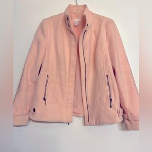 Chico’s woman’s pale pink zipper winter lined jacket Size 1